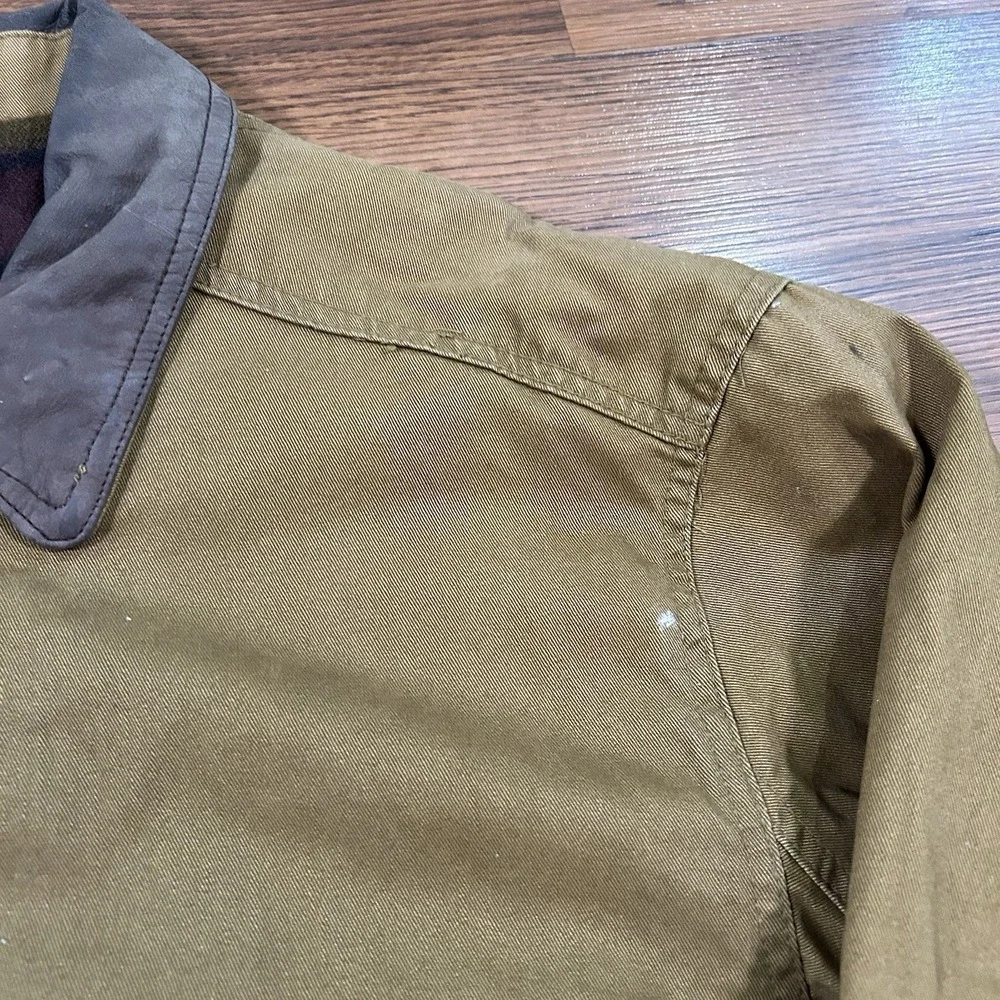 St Johns Bay Barn Coat Chore Jacket Men's XL Brown Flannel Lined Insulated